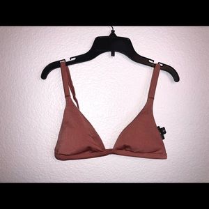 Salmon shiny bathing suit top